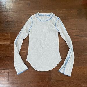 Free people grey long sleeve Zip tee! Size small